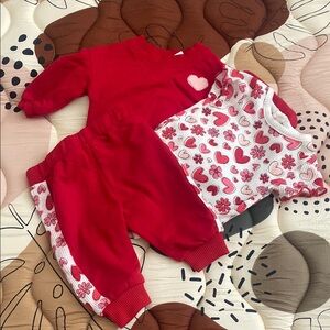 Kids Red and White Heart Matching Set